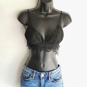 Victory Black Lace & Crochet Bralette